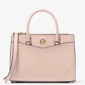 NEW Michael Kors Everly Medium Cross Body Soft Pink Leather Satchel Blush Bag